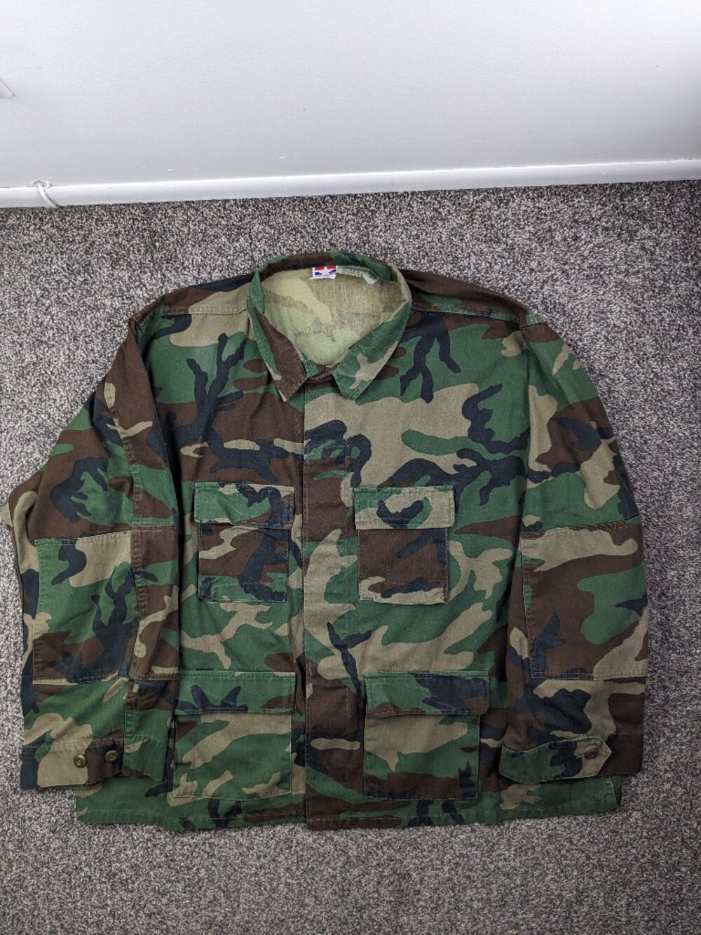 Vintage 90s Combat Coat Propper Mens 4XL Woodland Camo Jacket 1998